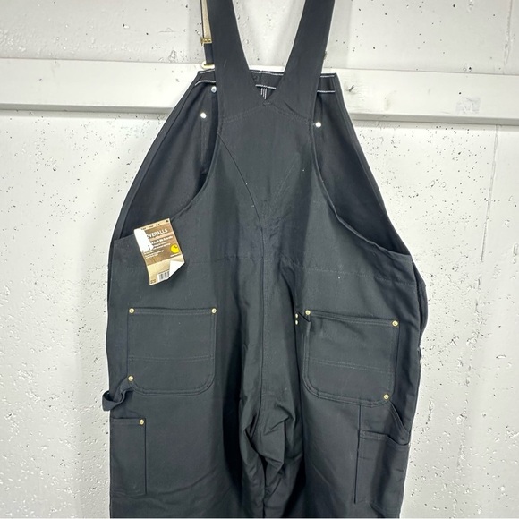 Carhartt Men’s size 54 x 32 Black Insulated Reflective Duck Bib Overalls NEW R02 - Picture 7 of 16